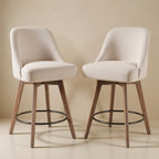 Luna White Swivel Counter Stool