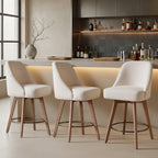 Luna White Swivel Counter Stool