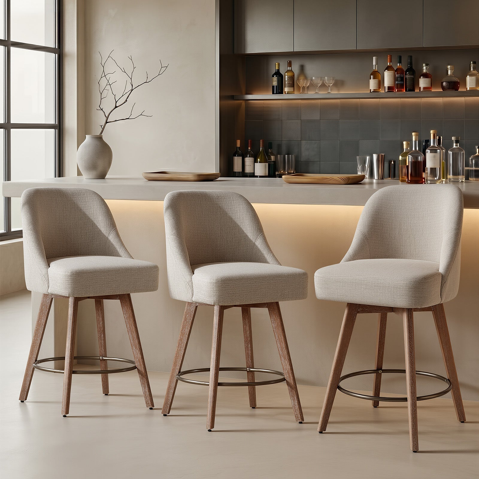 Luna Brown Swivel Counter Stool