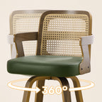 Apex Green Swivel Rattan Bar Stool