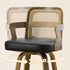 Apex Black Swivel Rattan Bar Stool