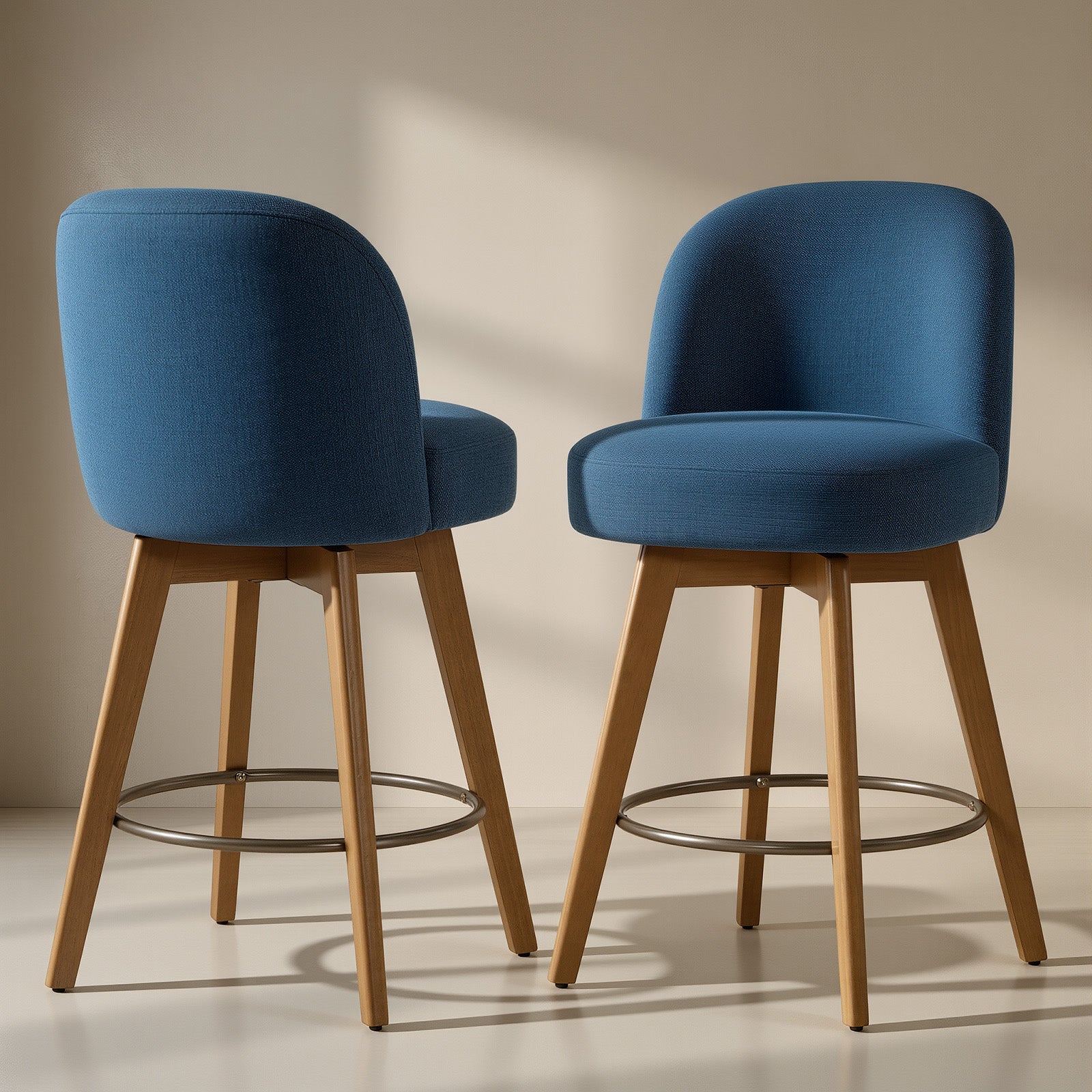 Velo Blue Swivel Counter Stool