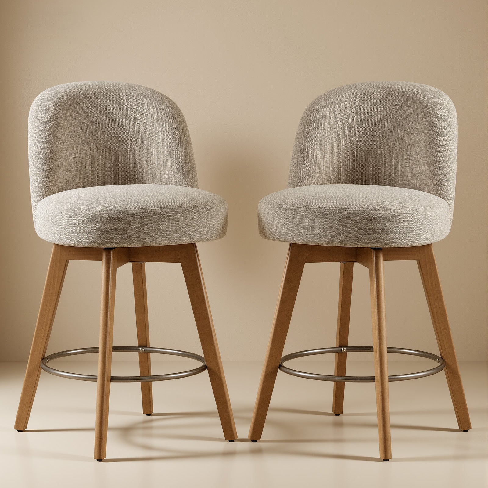 Velo Beige Swivel Counter Stool