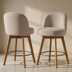 Velo Beige Swivel Counter Stool