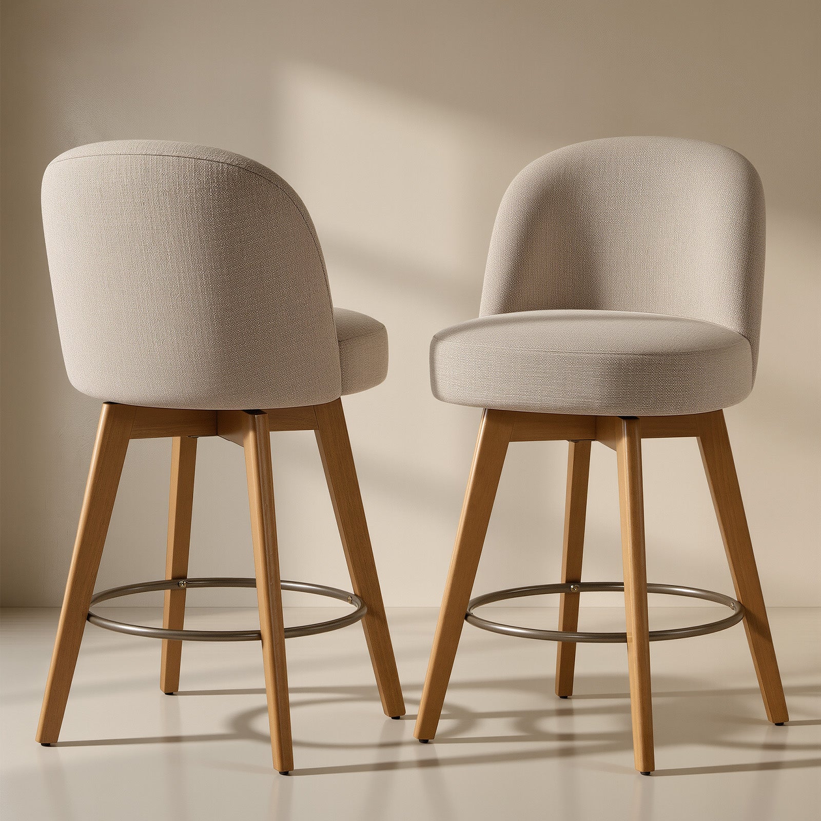 Velo Beige Swivel Counter Stool