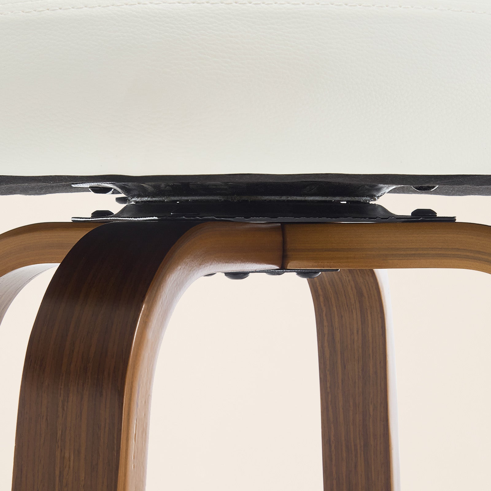 Arc Cream Swivel Bar Stool With Leather Back