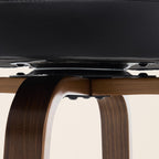Arc Black Swivel Bar Stool With Leather Back