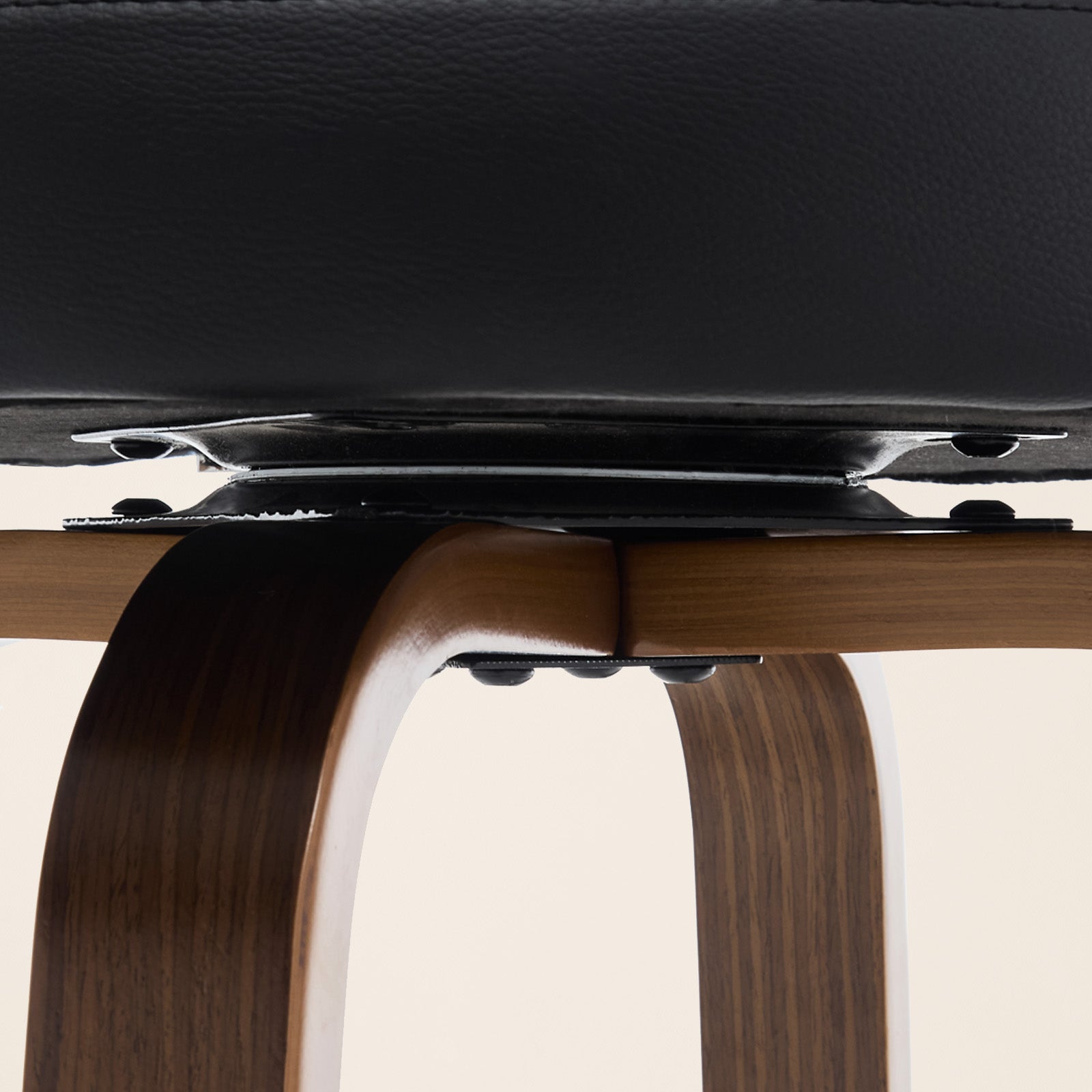 Arc Black Swivel Bar Stool With Leather Back
