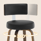 Ember Black PU Swivel Bar Stool