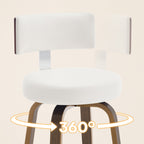 Ember White PU Swivel Bar Stool
