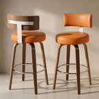 Ember Orange PU Swivel Bar Stool