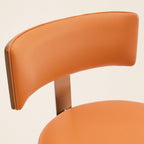 Ember Orange PU Swivel Bar Stool