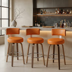 Ember Orange PU Swivel Bar Stool