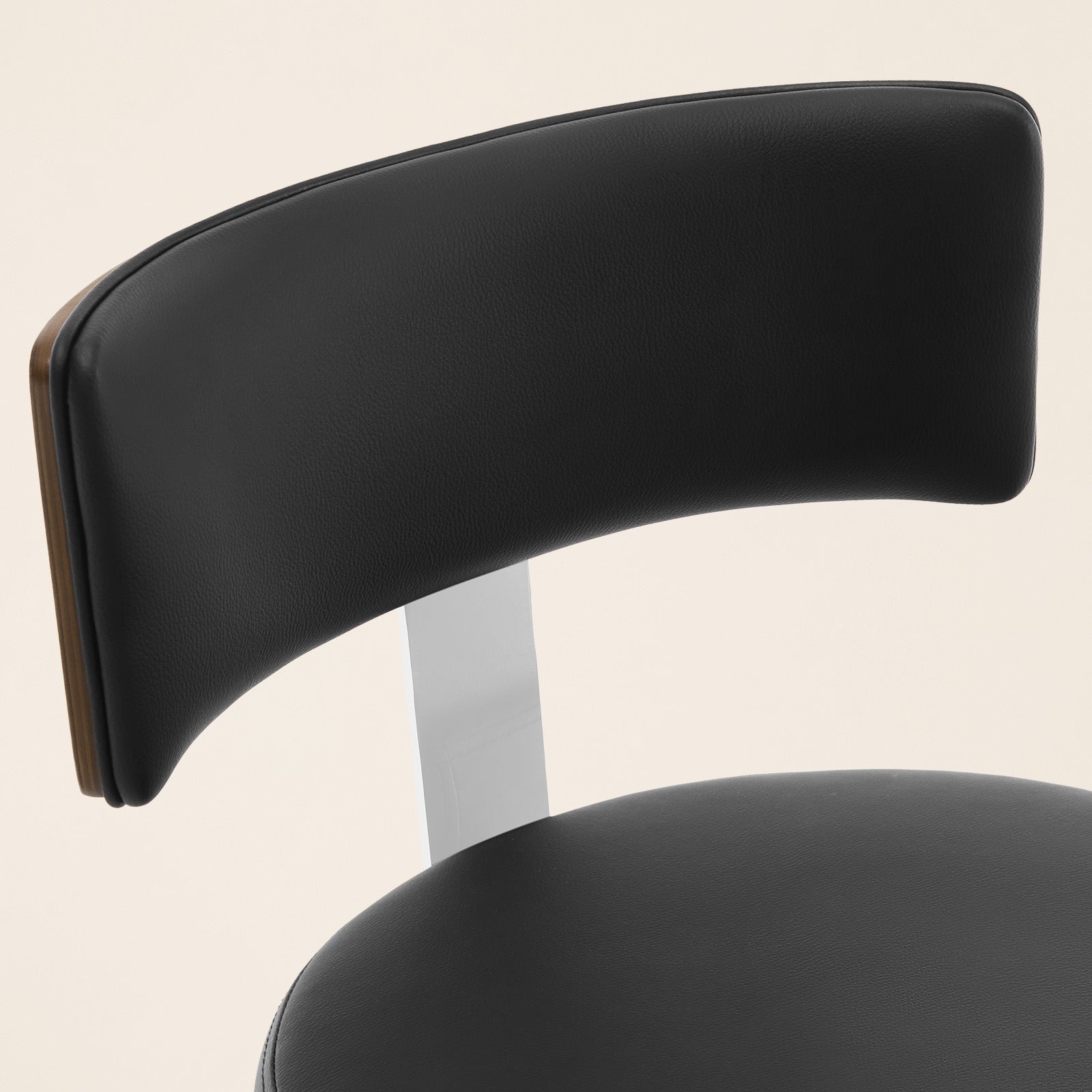 Ember Black PU Swivel Bar Stool