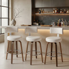 Ember White PU Swivel Bar Stool