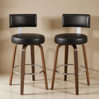 Ember Black PU Swivel Bar Stool