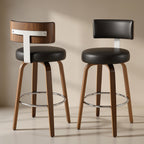 Ember Black PU Swivel Bar Stool