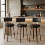 Ember Black PU Swivel Bar Stool